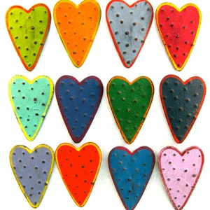 Rustic  Recycled Metal Heart Magnets