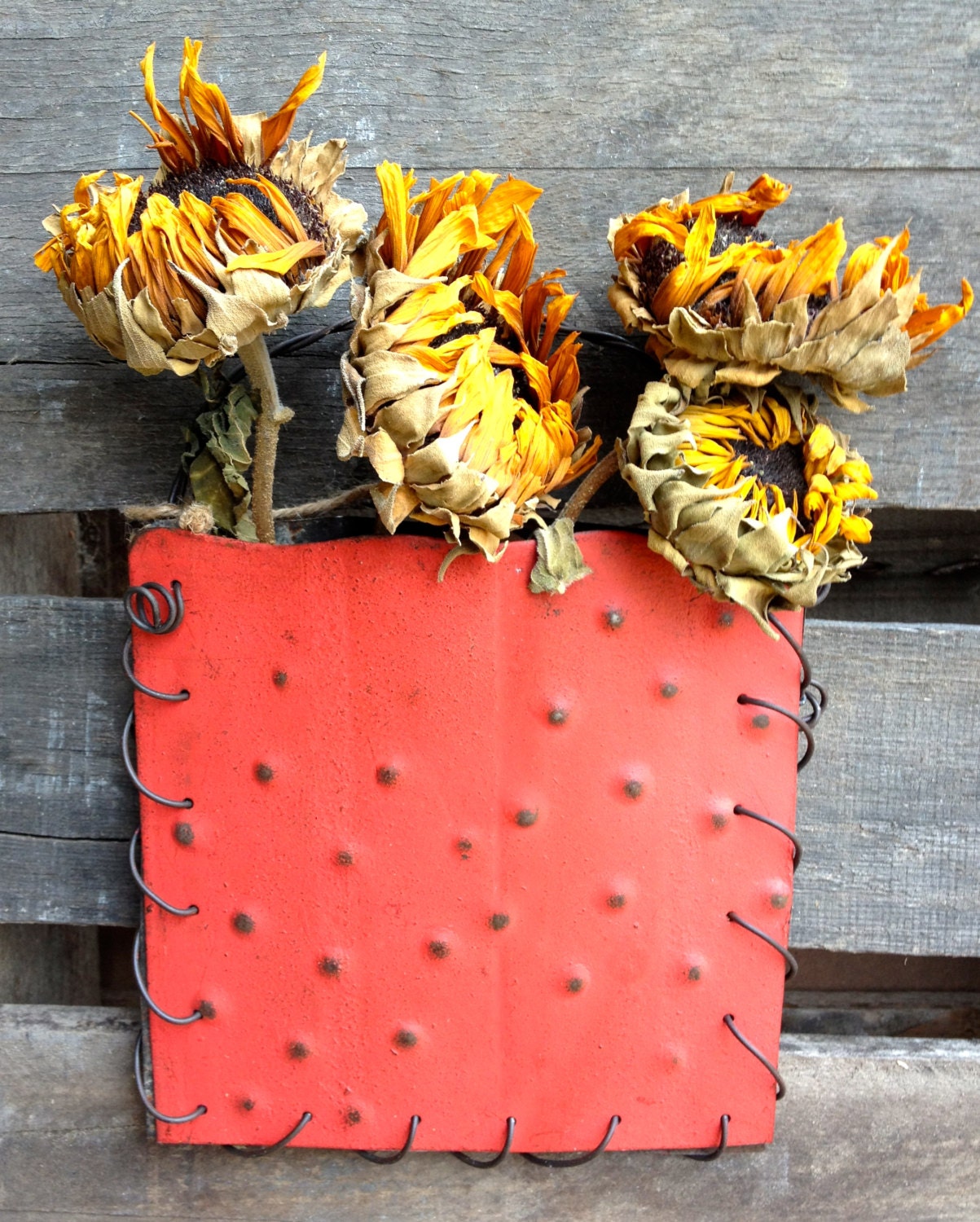 Recycled Metal Wall Art Rustic Home Decor Choice of 5 Colors Etsy