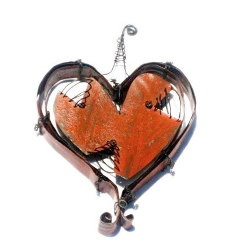 Rustic Home Decor Recycled Metal Heart Wall Art Etsy