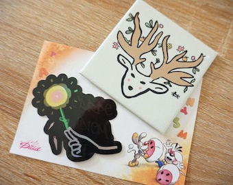 Bundle : Magnet + Sticker Carpe Diem + mot personnalisé sur papier Diddl