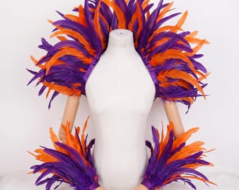 Carnavalskostuum veren | Rave-festivaloutfit | Handgemaakte outfit voor dansvoorstelling