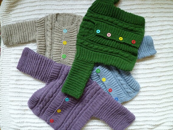 Hand Knitted Baby Cardigan Free Shipping