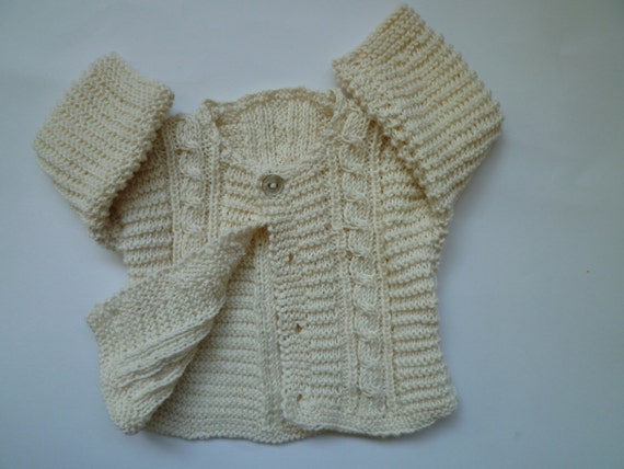 Hand Knit Cotton Baby Sweater Organic Cotton Knit Baby Cardigan