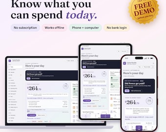 ADHD Budget Planner App | Paycheck Budget, Bill Tracker, Debt Payoff | Works Offline, No Subscription