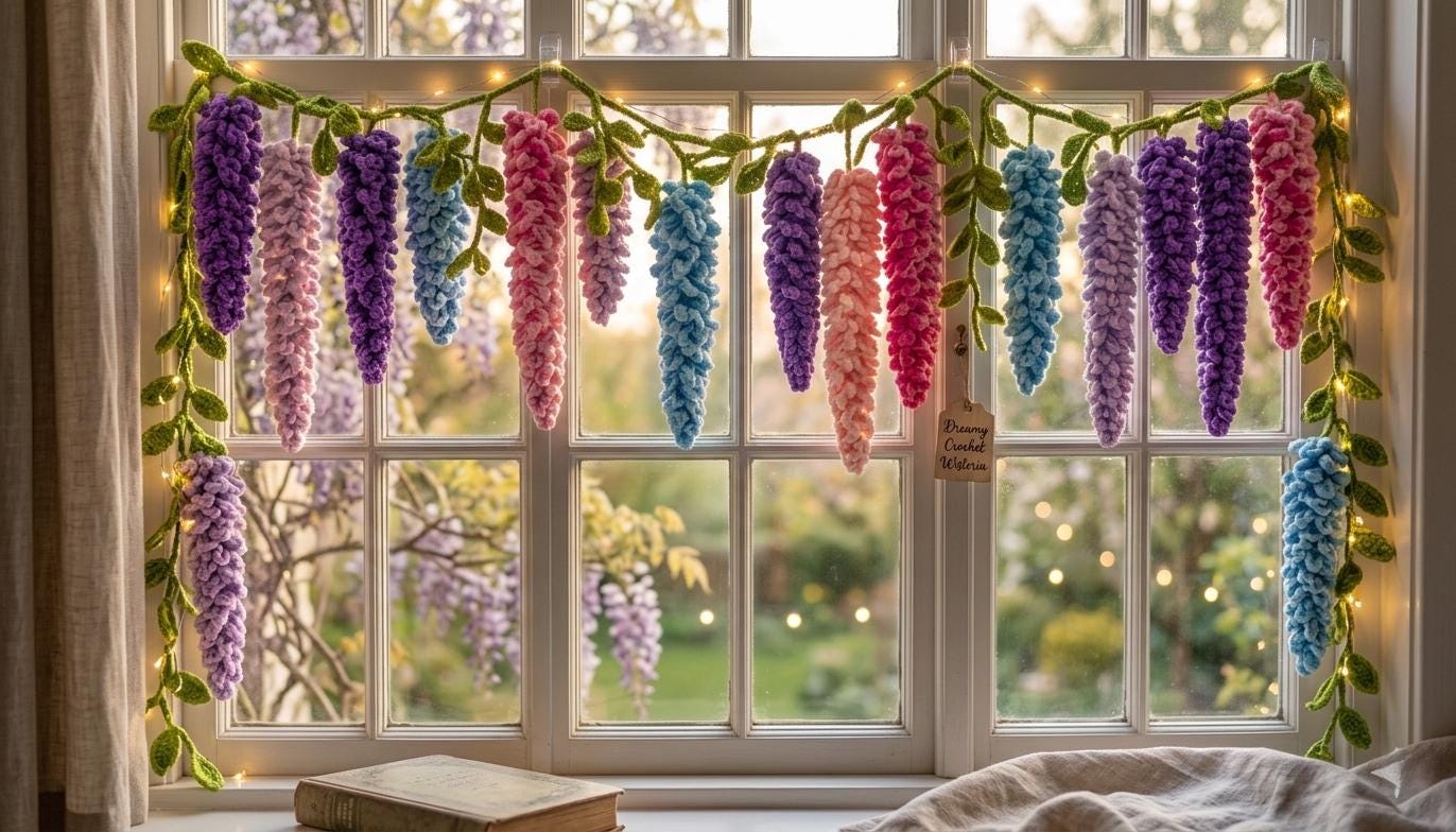 Wisteria Garland Curtain Pattern PDF
