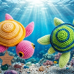Crochet Turtle Pattern PDF | No-Sew Amigurumi Sea Turtle | Beginner Crochet Digital Download| Plush Crochet Tutorial