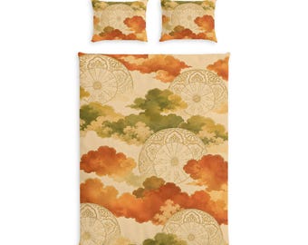 Autumn Cloud Mandala Cotton Bed Set | Boho Duvet Cover