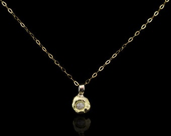 ROUGH DIAMOND in NUGGET | Necklace in 9K Gold (Free shipping) *made to order