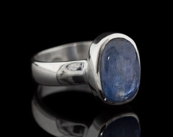 Kyanite Oval | Kyanite Set into a Handmade Sterling Silver Ring