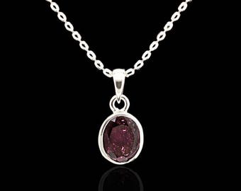 FANCY PINK TOURMALINE | Large Pink Tourmaline on a Sterling Silver necklace