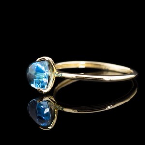 SWISS BLUE TOPAZ | Solid Gold ring in 14 carat  *Free shipping