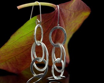 BRUSHED SILVER LOOPS | Earrings in brushed Sterling Silver (Free shipping)