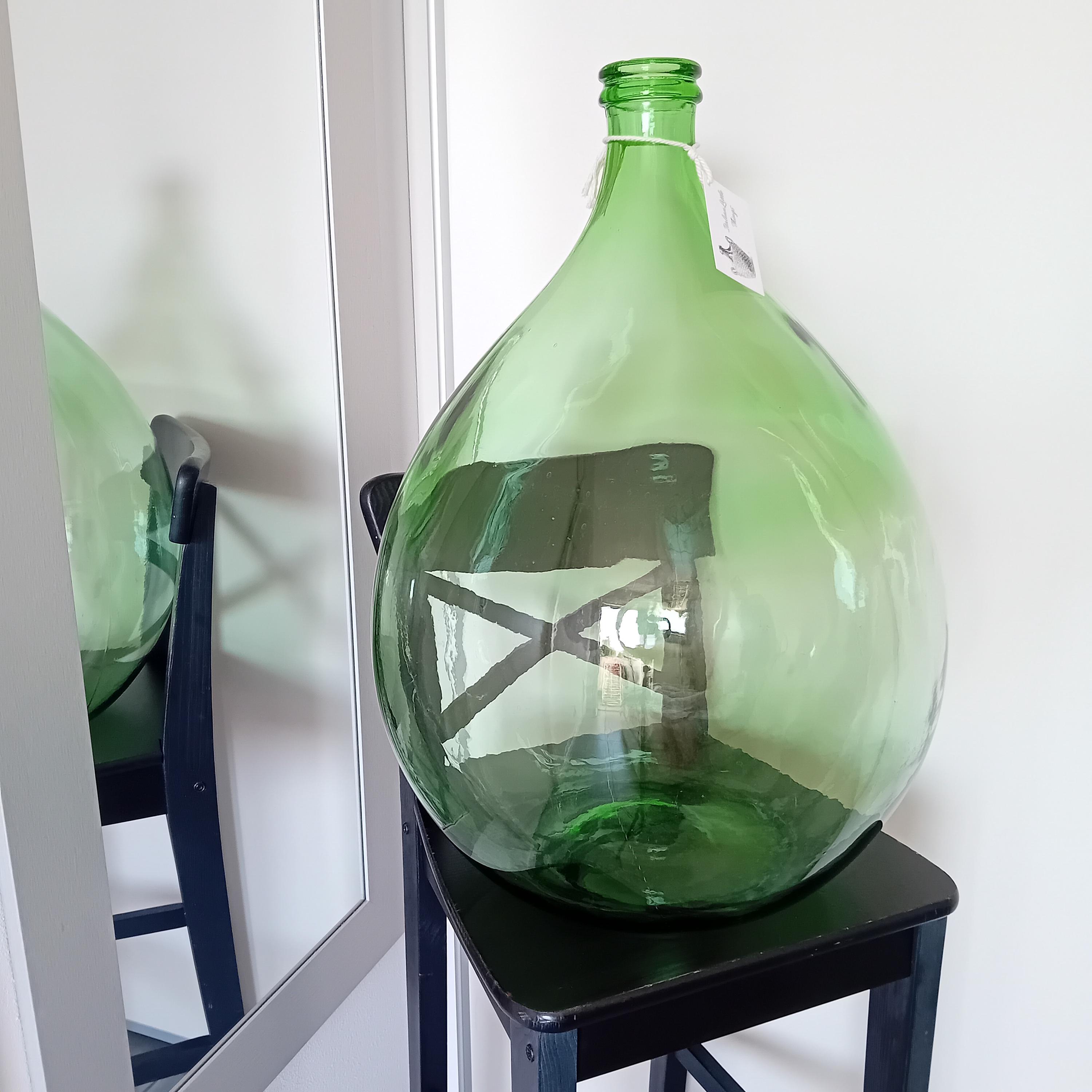 Large Glass Italian Green Bottle - Etsy