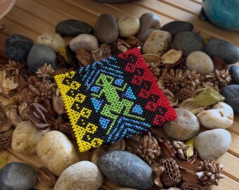 Perlenarmband, authentische indigene Handarbeit, Amazonas-Zeremonialschmuck, Noke Koi Artisan - Brasilien