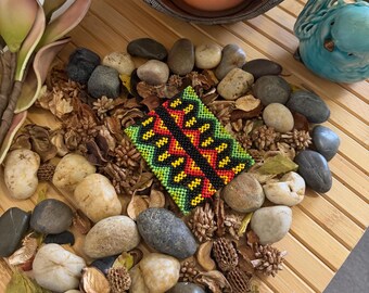 Perlen Armband, authentische indigene Handarbeit, Amazonas Stammes-Zeremonialschmuck, Ashaninka Artisan Made - Brasilien