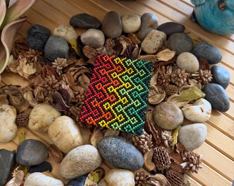 Perlen Armband, authentische indigene Handarbeit, Amazonas Stammes-Zeremonialschmuck, Ashaninka Artisan Made - Brasilien