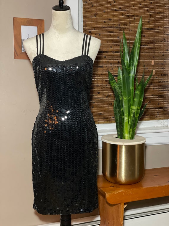 Vintage "nite Line" Sequin Cocktail Dress - Size 10 - Etsy Ireland