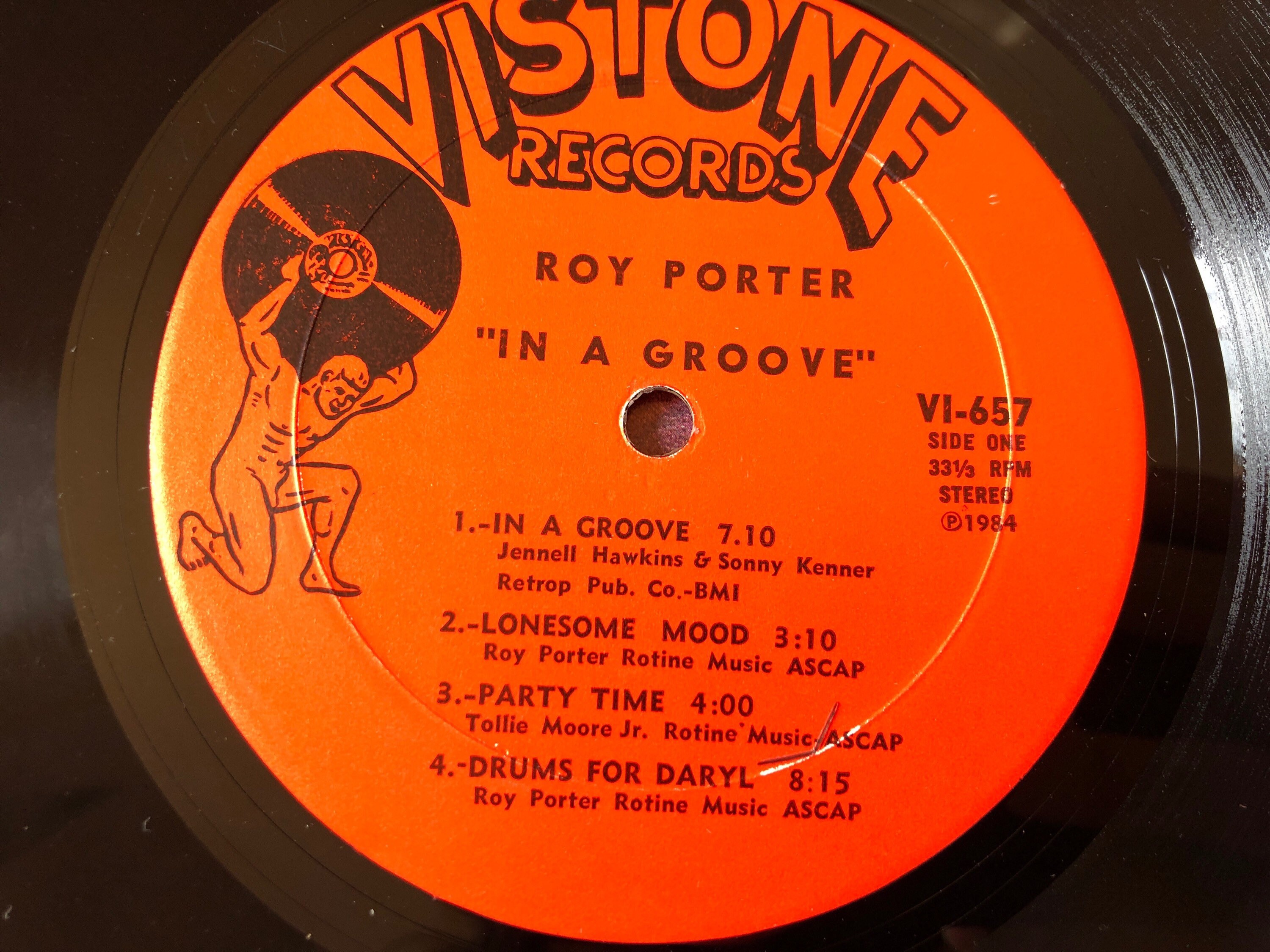 Roy Porter in A Groove Vistone Records V 657 Red Label 1984 Jazz 