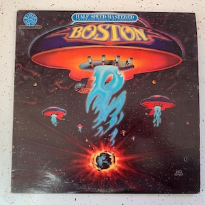 Boston Boston Self-Titled, Half Speed Mastered, Epic – HE 34188, BS Mastersound, 1980's Boston Records, Vintage Vinyl Records