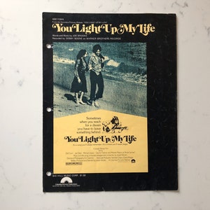 You Light Up My Life, Motion Picture, Vintage Sheet Music, Words and Music by Joe Brooks, Recorded by Debby Boone