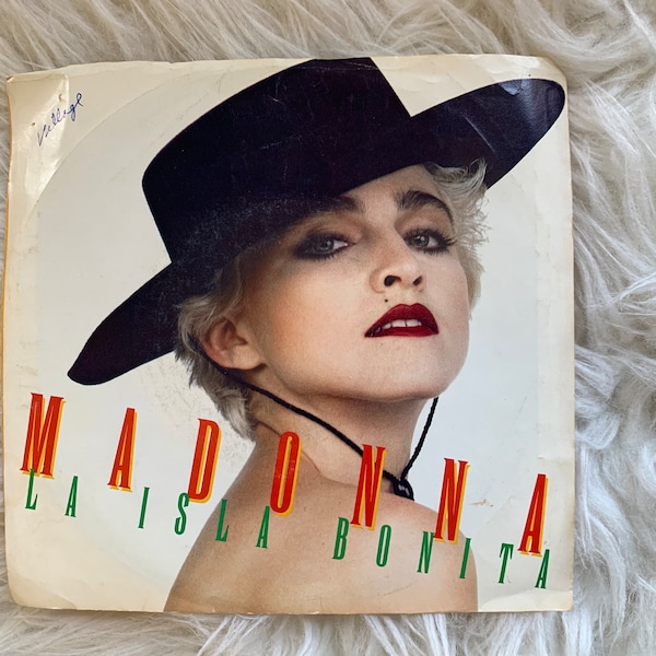 Madonna La Isla Bonita 1986 Original Sire 7-28424 45 RPM 7" Records 1980's Madonna Singles Vintage Vinyl Records True Blue Album
