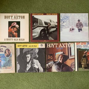 Hoyt Axton Record Bundle, Free Sailin', Sings Bessie Smith, Snowblind Friend, Long Old Road, Country Anthem 1960s-1970s Hoyt Axton Records image 1