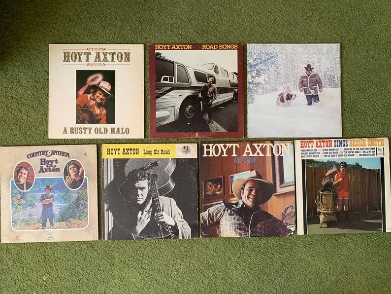 Hoyt Axton Record Bundle, Free Sailin', Sings Bessie Smith, Snowblind Friend, Long Old Road, Country Anthem 1960s-1970s Hoyt Axton Records image 1