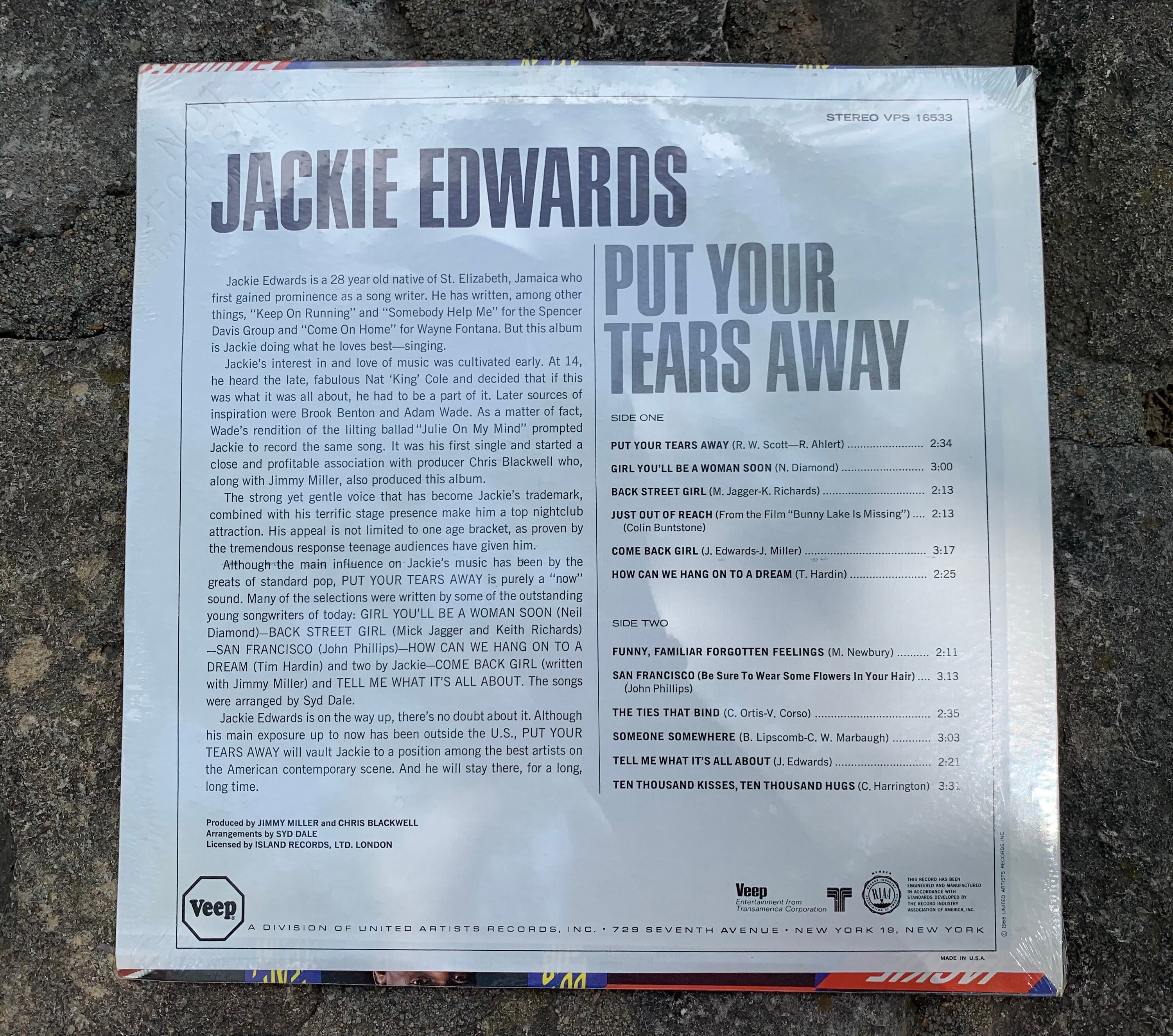 英LP Jackie Edwards Put Your Tears Away IWPS4  Records /00260 Jackie Edwards Put Your Tears Away UK vinyl LP album (LP