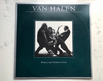 80s illustrated books Van Halen • Women and Children First • HS 3415 • 1980s Rock • Hair Band • David Lee Roth Poster • Heavy Metal Records • Vintage Vinyl Record