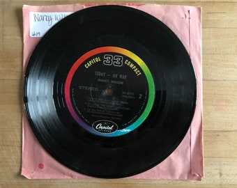 Nancy Wilson, Today- My Way, Vintage Vinyl, 1965 Jazz, Capitol Records SU-2321, Vinyl 7"  33 RPM, Jukebox Stereo