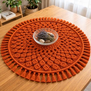 Crochet Round Macrame-Style Table Mat Pattern Beginner-Friendly Step-by-Step Crochet Pattern