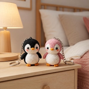 Beginner Crochet Penguin Keychain Pattern PDF | Amigurumi Mini Animal Tutorial (Digital Download)