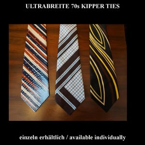 ULTRABREITE 70s KIPPER TIES Seltene 12,5 cm Breite • Einzeln erhältlich • True Vintage Ultra Wide 70s Pop-Art Krawatte