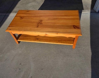 Rustic Solid Wood Farmhouse Living Room Coffee Table with Lower Storage