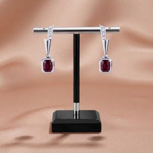 4.00 Ct Round Cut Natural Ruby & Diamond Anniversary Stud 14K White Gold For Her