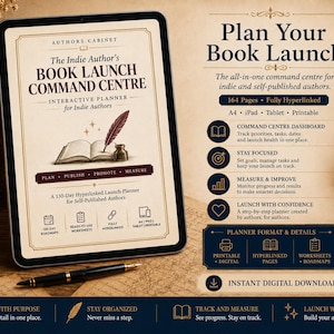 Book Launch Planner for Indie Authors, 164-Page Interactive PDF