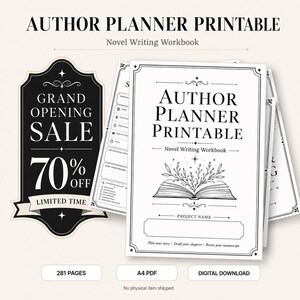 Author Novel Writing Workbook, Story Bible Planner (A4 PDF Download)
