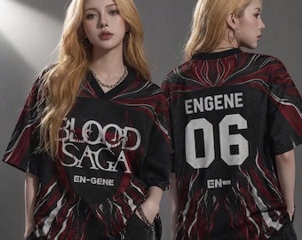 Kpop boyband concertoutfit voetbalshirt, Kpop streetwear croptop, Engene World Tour merchandise aangepaste Kpop-trui, oversized Y2K-concerttop