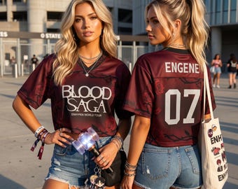 Seven Stars Crimson Rose Tour voetbalshirt Blood Saga World Tour, OT7 Forever-fan gepersonaliseerde concerttrui, aangepaste naam Kpop fanshirt
