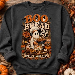 Boo Bread Baked after Dark PNG |Retro Halloween Ghost Bakery Sublimation Design |Ghost Baking bread Tee |Pumpkin Spice Season DTF Digital