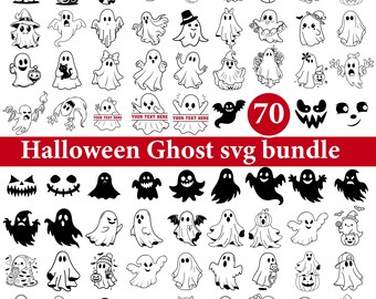 Halloween spook SVG-bundel, schattige spook SVG, griezelige spook clipart, Halloween PNG, spook SVG-bundel.