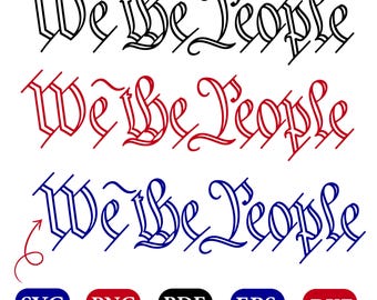 We The People SVG, Patriottische SVG, USA SVG, Vierde juli SVG, Amerikaanse SVG, Grondwet SVG, ontwerp voor een T-shirt met de grondwet.