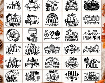 Herfst SVG-bundel, Vrolijke Herfst SVG, Herfst SVG, Pompoen SVG, Thanksgiving SVG, Herfstontwerpen,