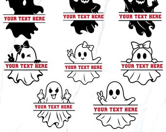 Spookmonogram SVG-bundel, Halloween-spook SVG, schattig spook SVG, grappig spook SVG.