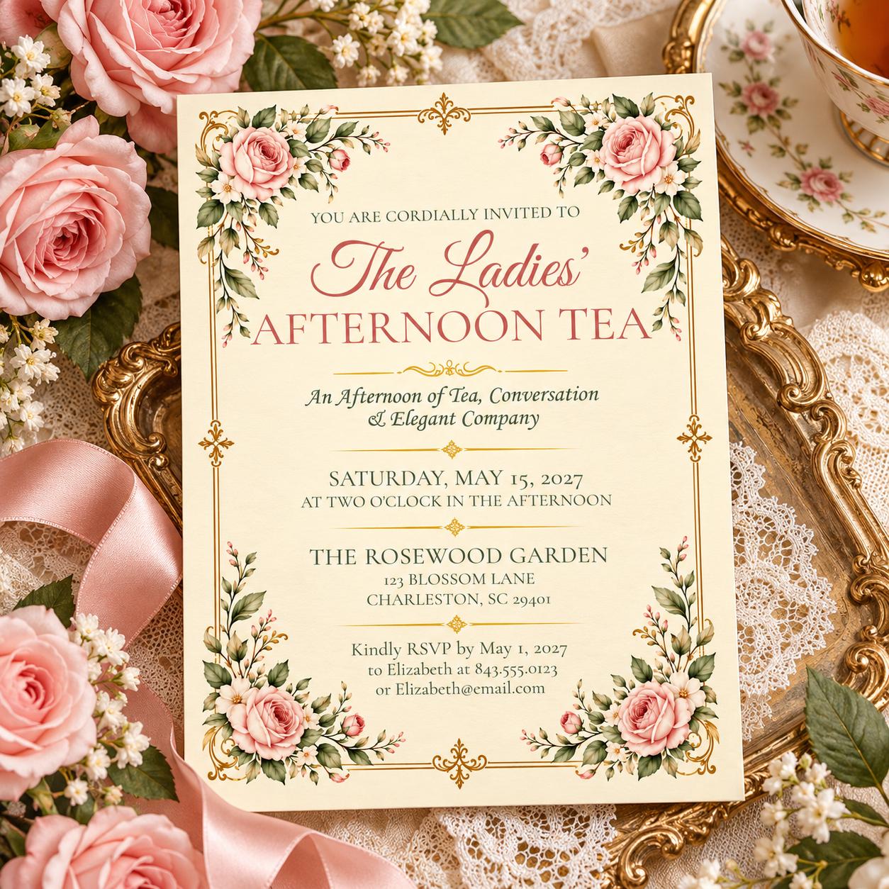 Victorian Tea Party Invitation - Etsy