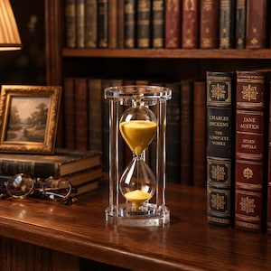 Modern kristalltimglassandklocka 15-60 minuter, elegant heminredningssandklocka för kontorsskrivbord, kök, arbetsrum och present