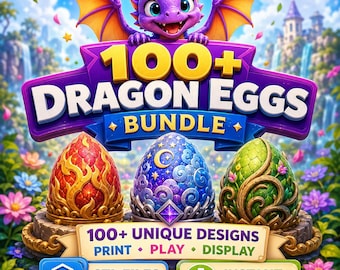 100+ Dragon Eggs STL Files Bundle | Fantasy 3D Printable Designs (Digital Download)