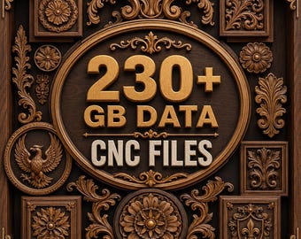 CNC Wood Carving Files | 3D Ornamental Panels, Mandalas, Animals, Daggers (230+ GB)