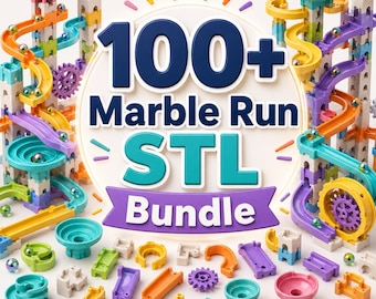 100+ Marble Run STL Bundle | 3D Printable Marble Run Files | STEM Toy, Marble Maze Track System | Instant Download
