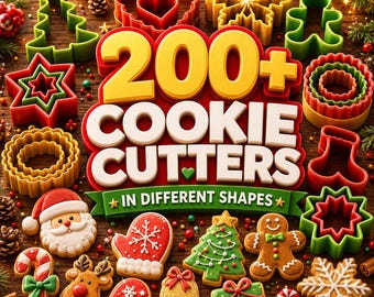 200+ Cookie Cutters Set | Assorted Shapes for Kids, Baking, DIY, Party Decor | Digital Download